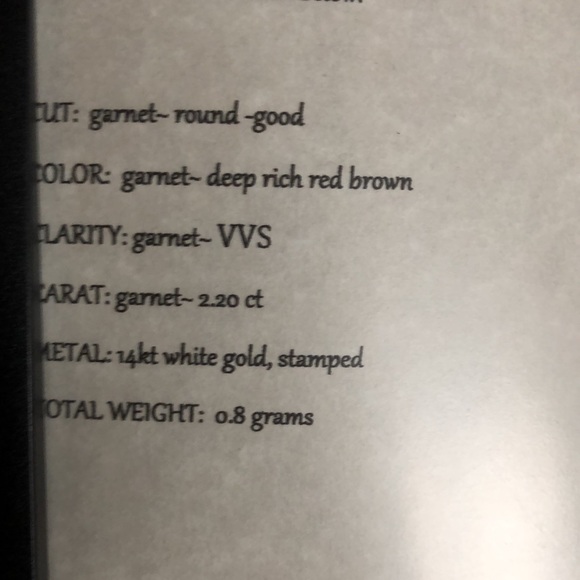 New 14K White Gold Garnet Studs - Picture 4 of 6